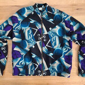 Emily Adams | Vintage Abstract Bomber Jacket w Pockets | US S